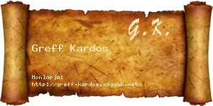 Greff Kardos névjegykártya